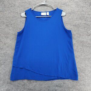Chicos Tank Top Womens Size 0 Blue Sleeveless Shirt